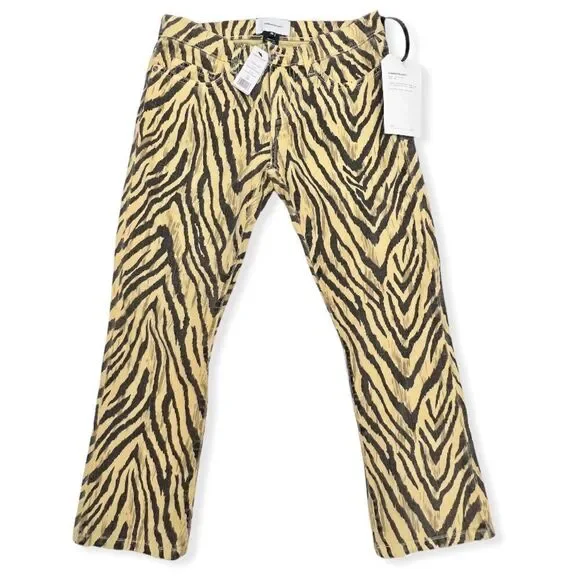 Current/Elliott The Ruby Crop Ankle Jeans in Natural Zebra